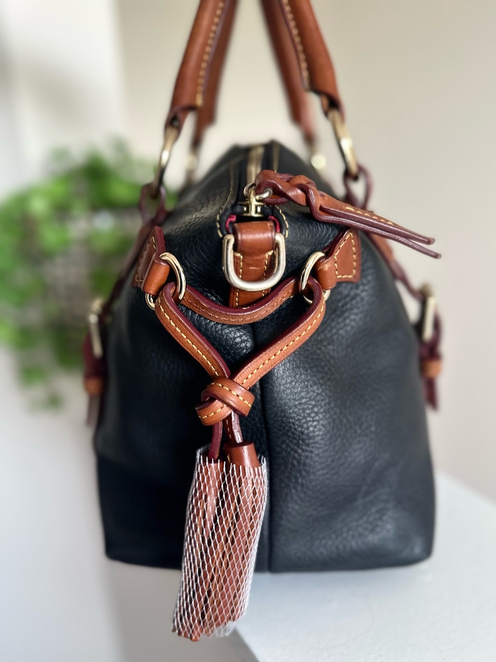 Dooney & Bourke Black Pebble Leather Bristol Satchel - Picture 5 of 12